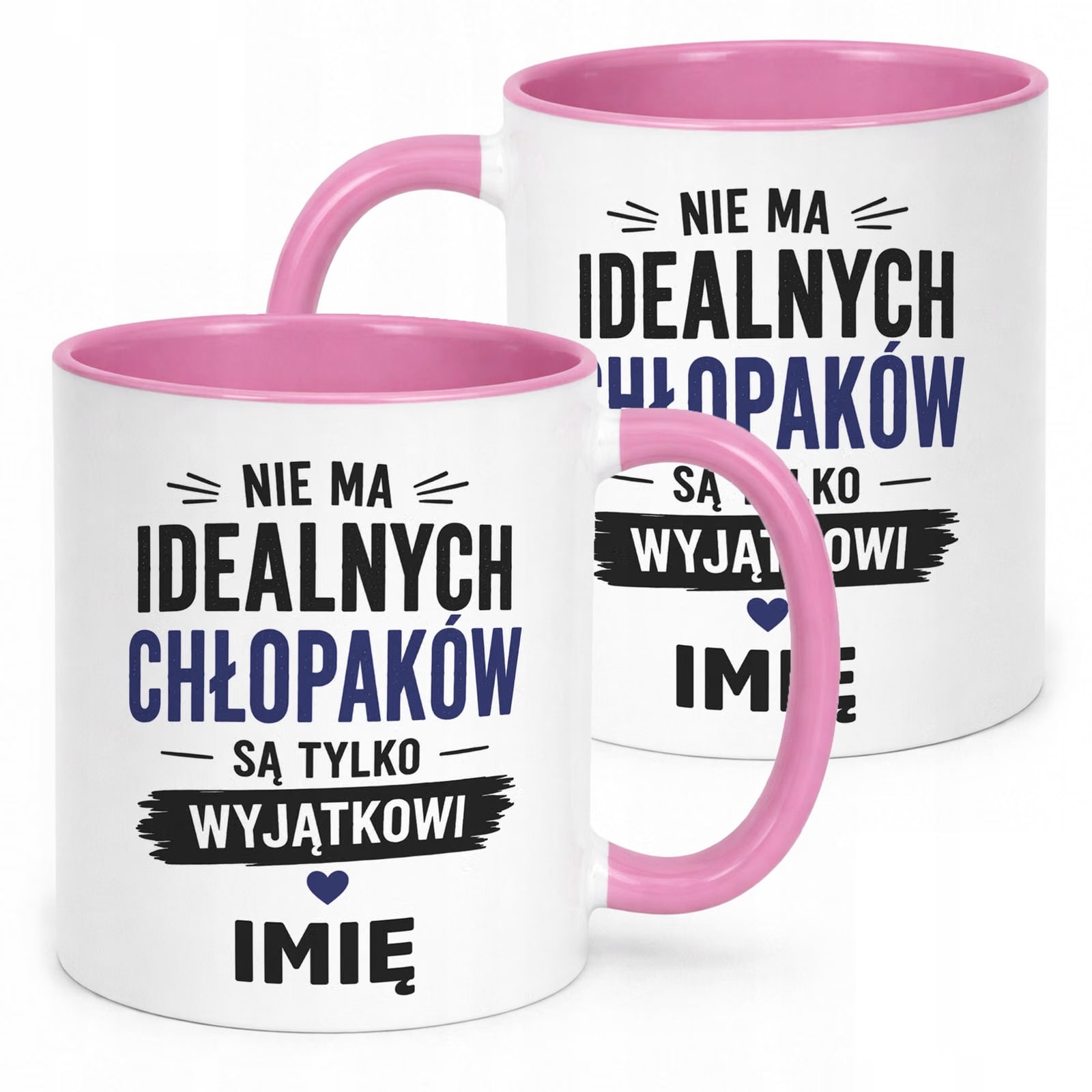 Różowy Kubek personalizowany z nadrukiem Dzień Chłopaka Mężczyzny Prezent