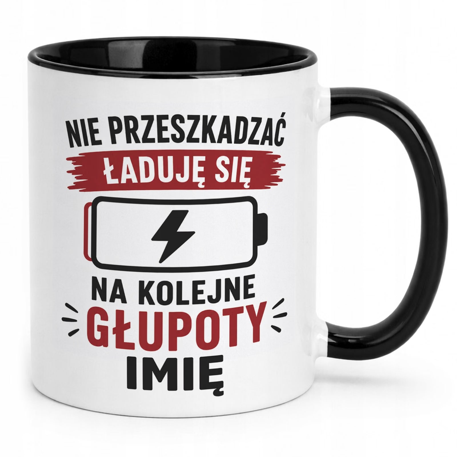Czarny Kubek personalizowany z nadrukiem Dzień Chłopaka Mężczyzny Prezent