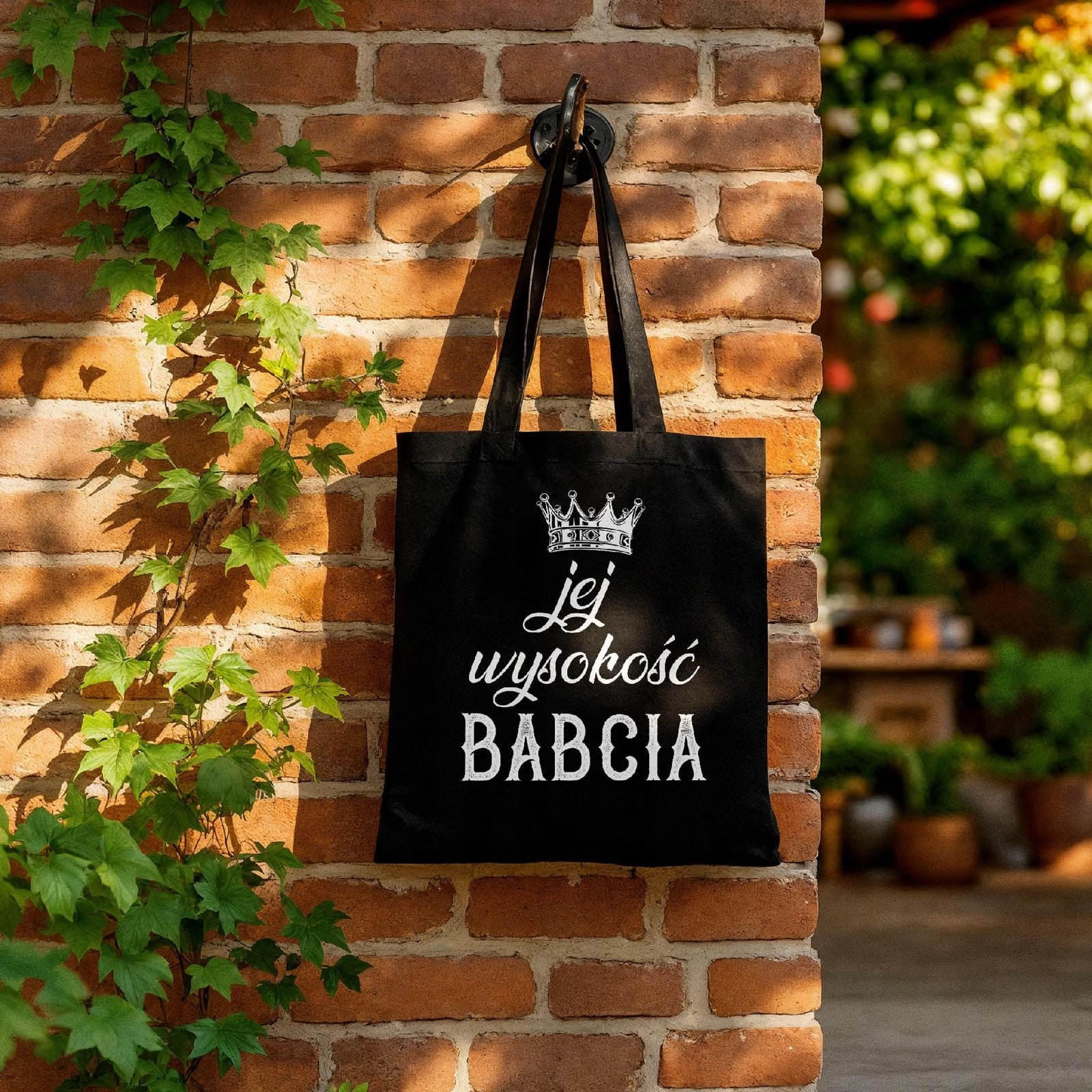 Torba bawełniana czarna Dzień Babci Prezent Upominek