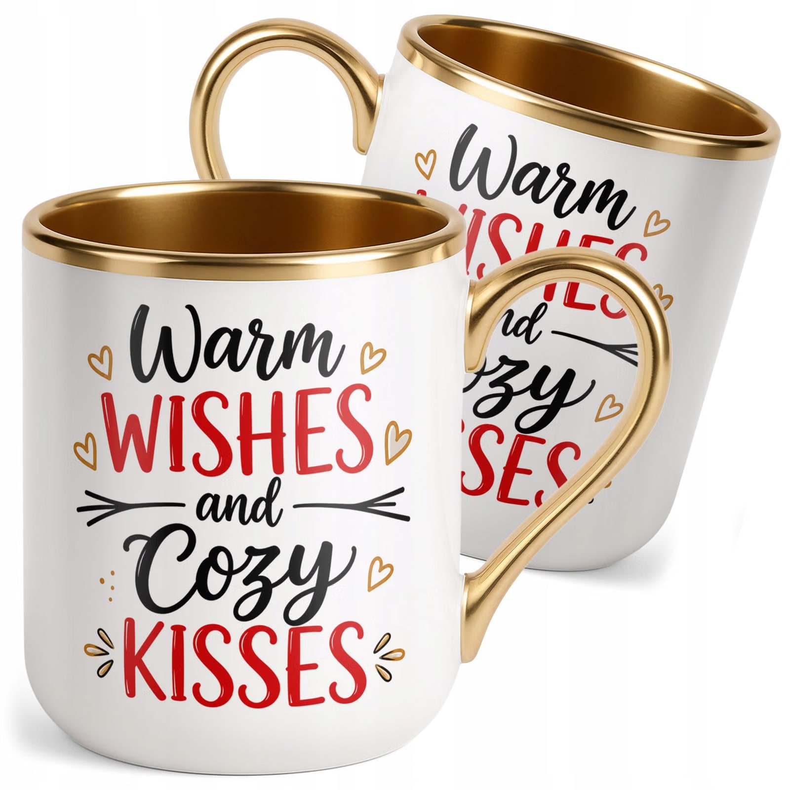 Kubek Premium Złoty Boże Narodzenie Święta Warm Wishes Prezent