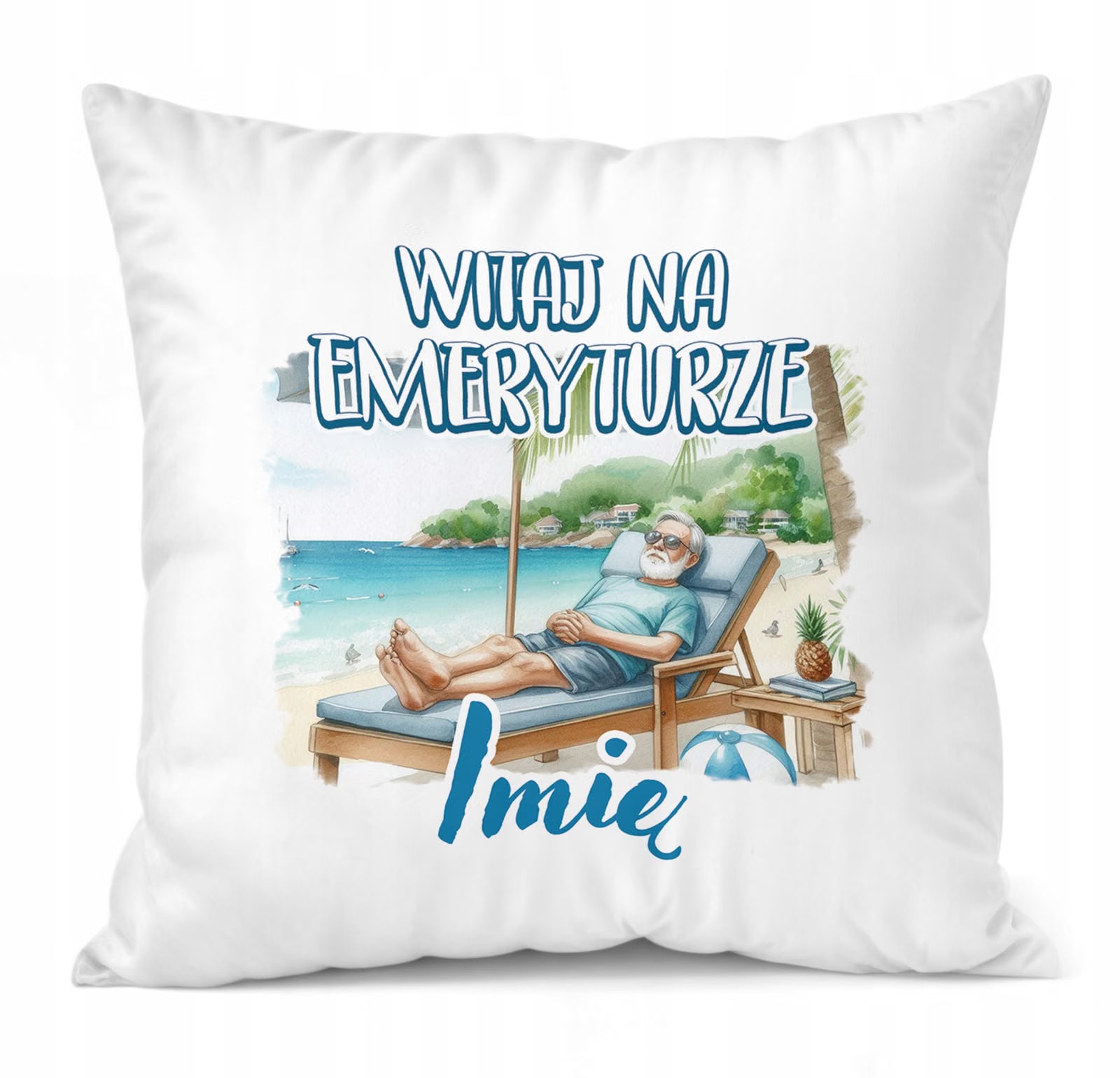 Zestaw Z Imieniem Kubek + Poduszka 38×38 cm Z okazji Emerytury Dla Emeryta