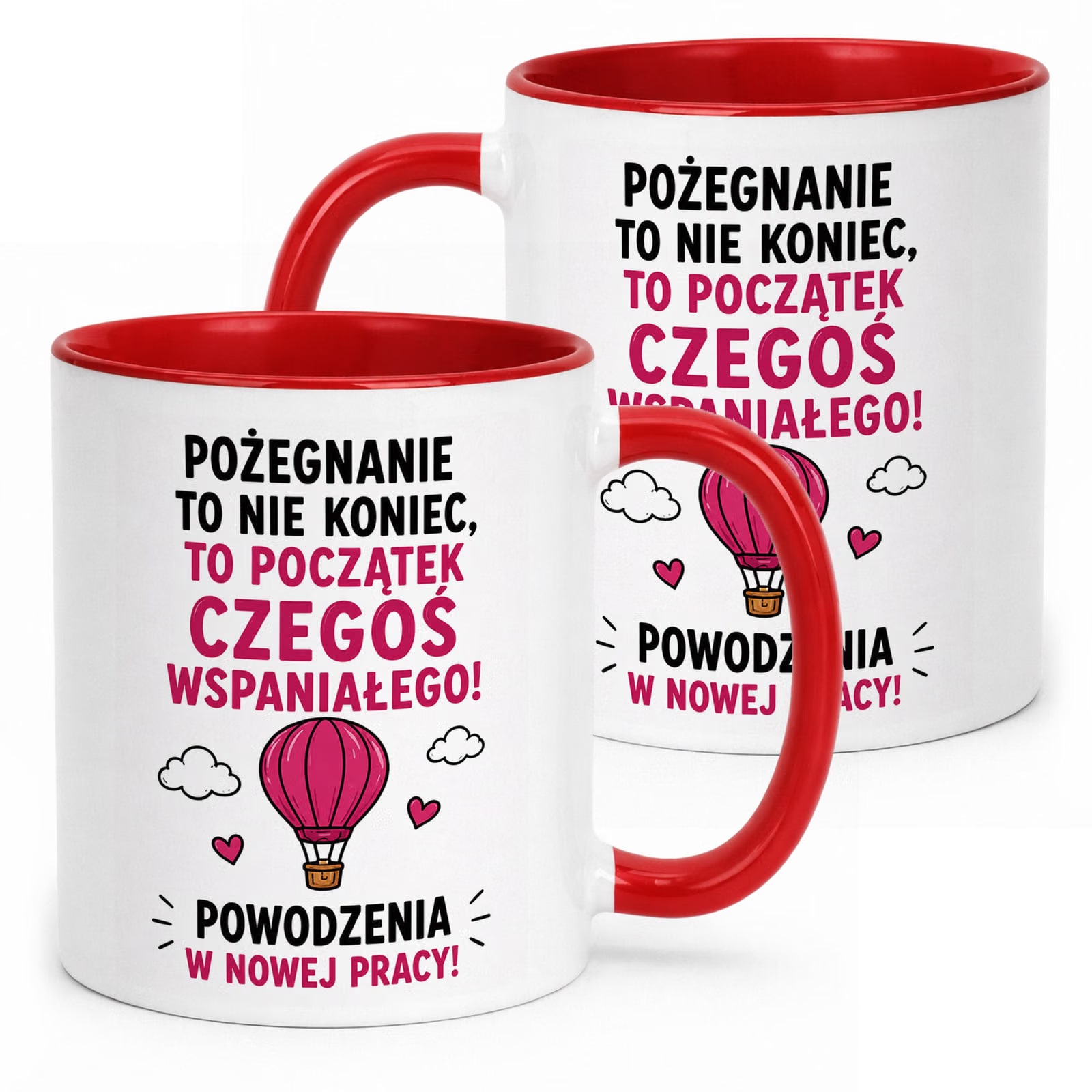 Kubek Czerwony z nadrukiem Pożegnanie Odejście z Pracy Dla Koleżanki
