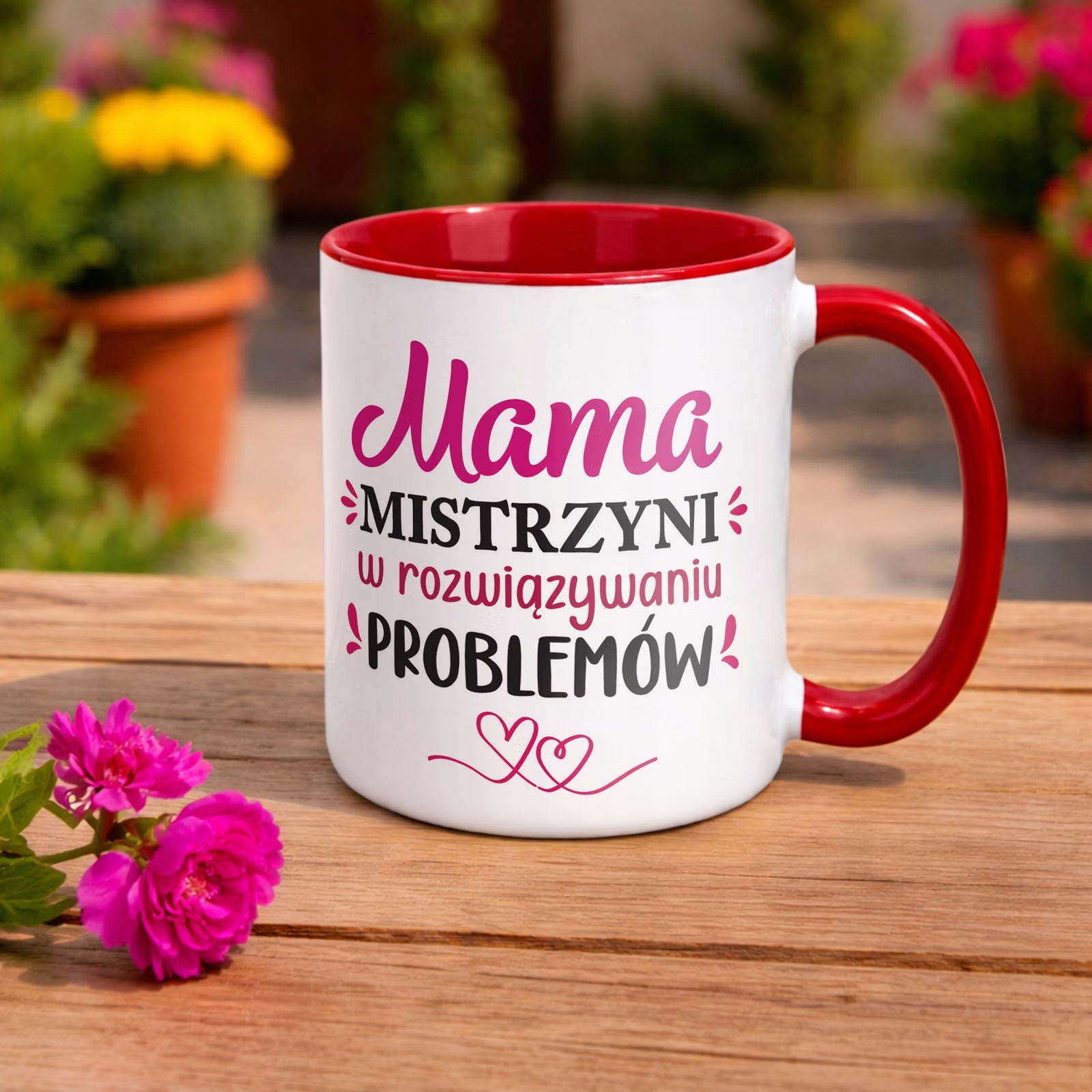 Kubek Czerwony Dzień Matki Dla Mamy Prezent Upominek Mistrzyni Mama