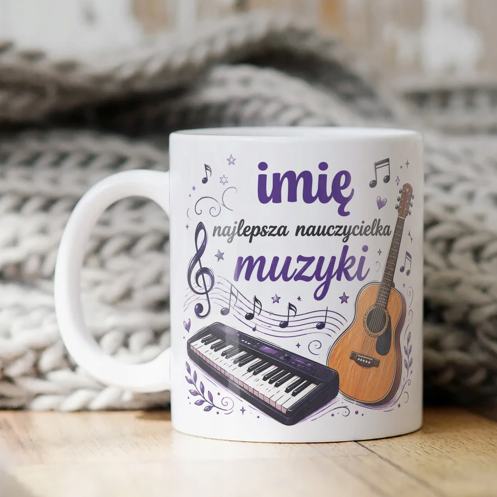 Kubek z Imieniem Dzień Nauczyciela Zakończenie Roku Muzyka Prezent