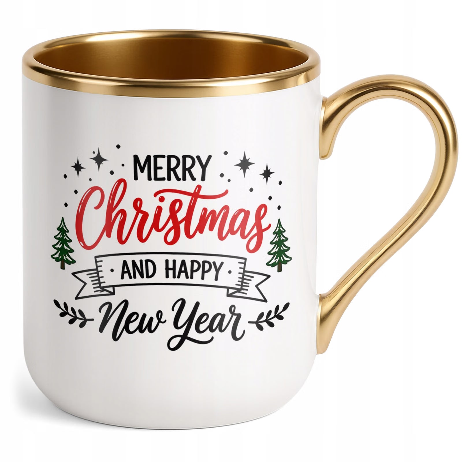 Kubek Premium Złoty Boże Narodzenie Mikołajki Merry Christmas Prezent