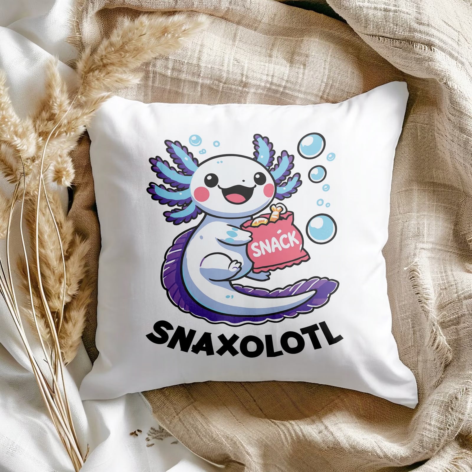 Prezent dla dziecka poduszka Aksolotl Axolotl Różowy Zwierzak Viral Trend