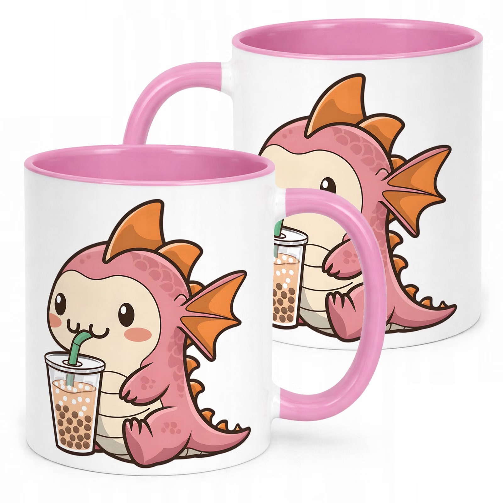 Różowy kubeczek 330ml prezent dla niej Aksolotl Axolotl Różowy Zwierzak OK