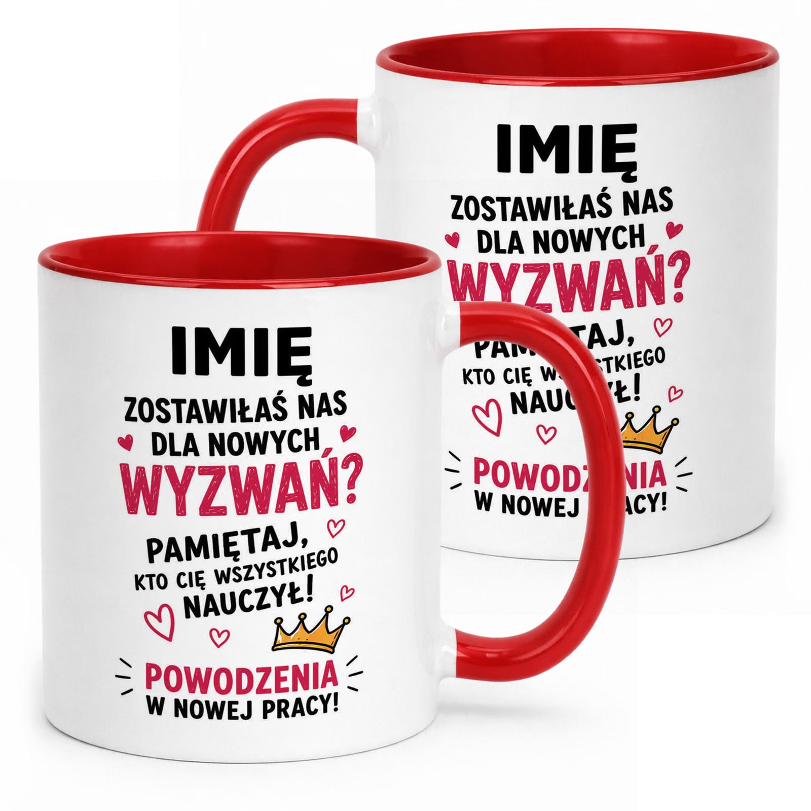 Kubek Czerwony Personalizowany z Nadrukiem Pożegnanie Odejście z Pracy