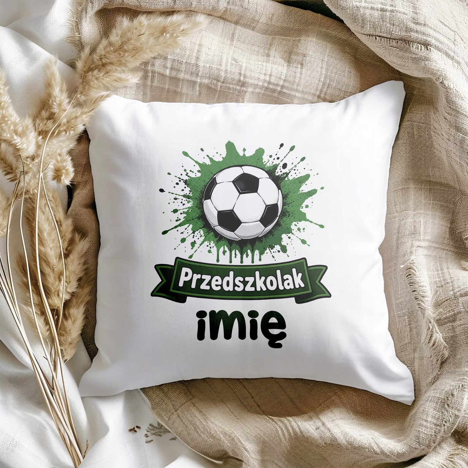 Zestaw Personalizowany Kubek Czerwony Poduszka Piłka nożna