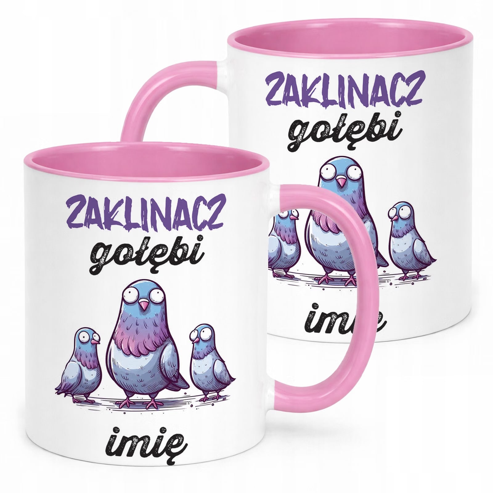 Kubek Różowy Personalizowany Dla Gołębiarza Prezent Dla Hodowcy Gołębi