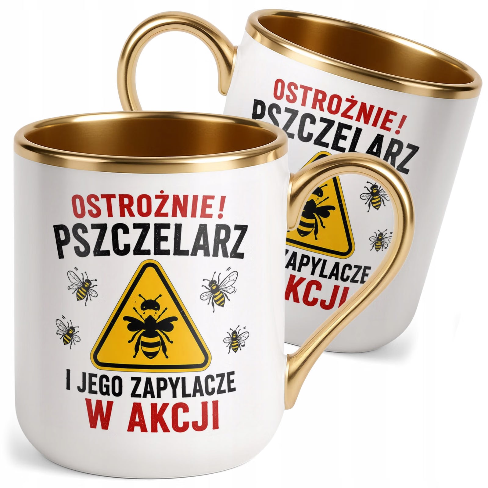 Kubek z nadrukiem Premium Złoty Dla Pszczelarza Szef Pasieki Prezent
