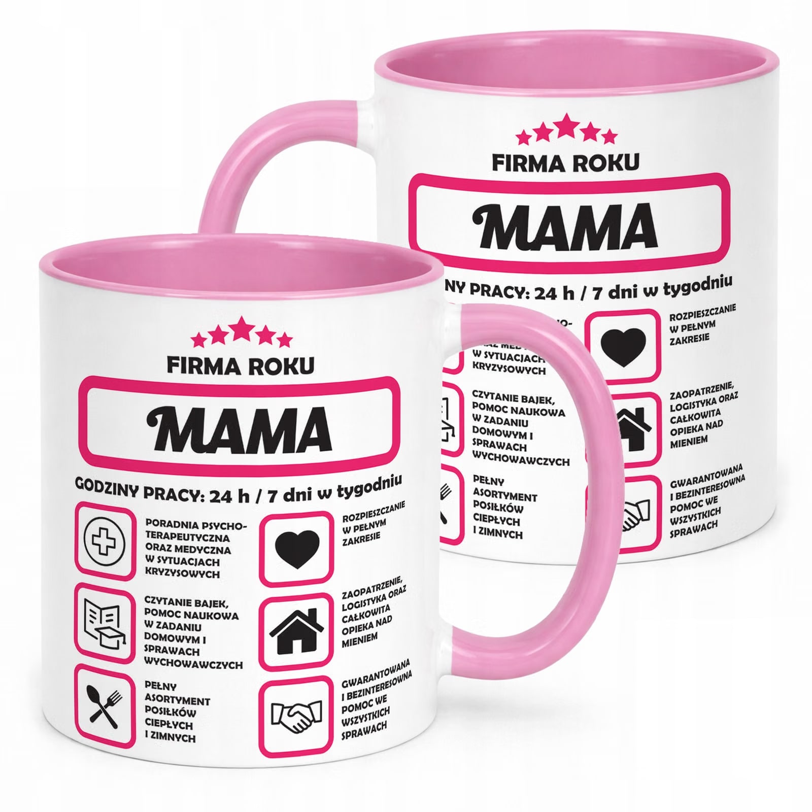 Kubek Różowy Dzień Matki Dla Mamy Prezent Firma Mama