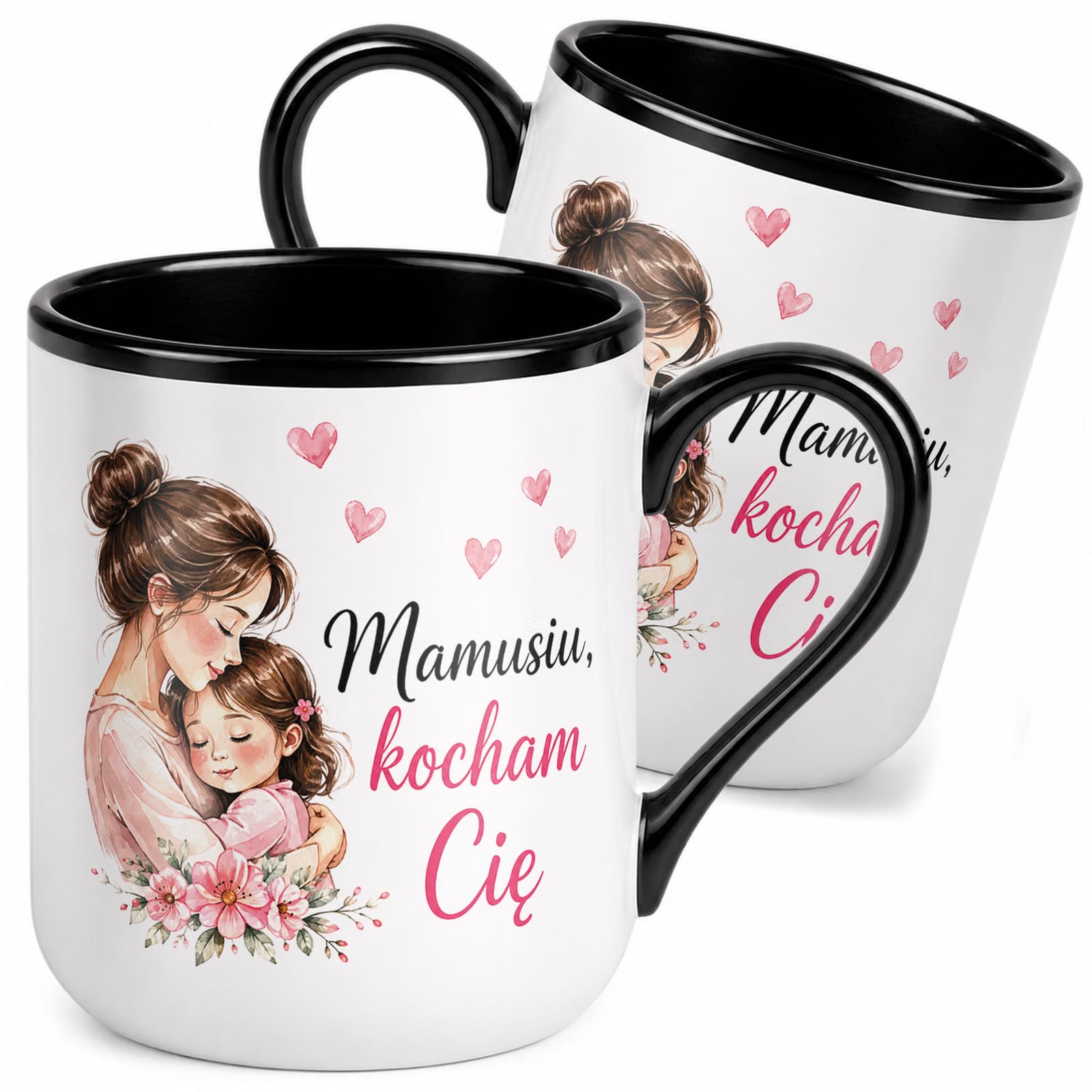 Kubek z nadrukiem Premium Czarny Dla Mamy Dzień Matki Upominek Prezent