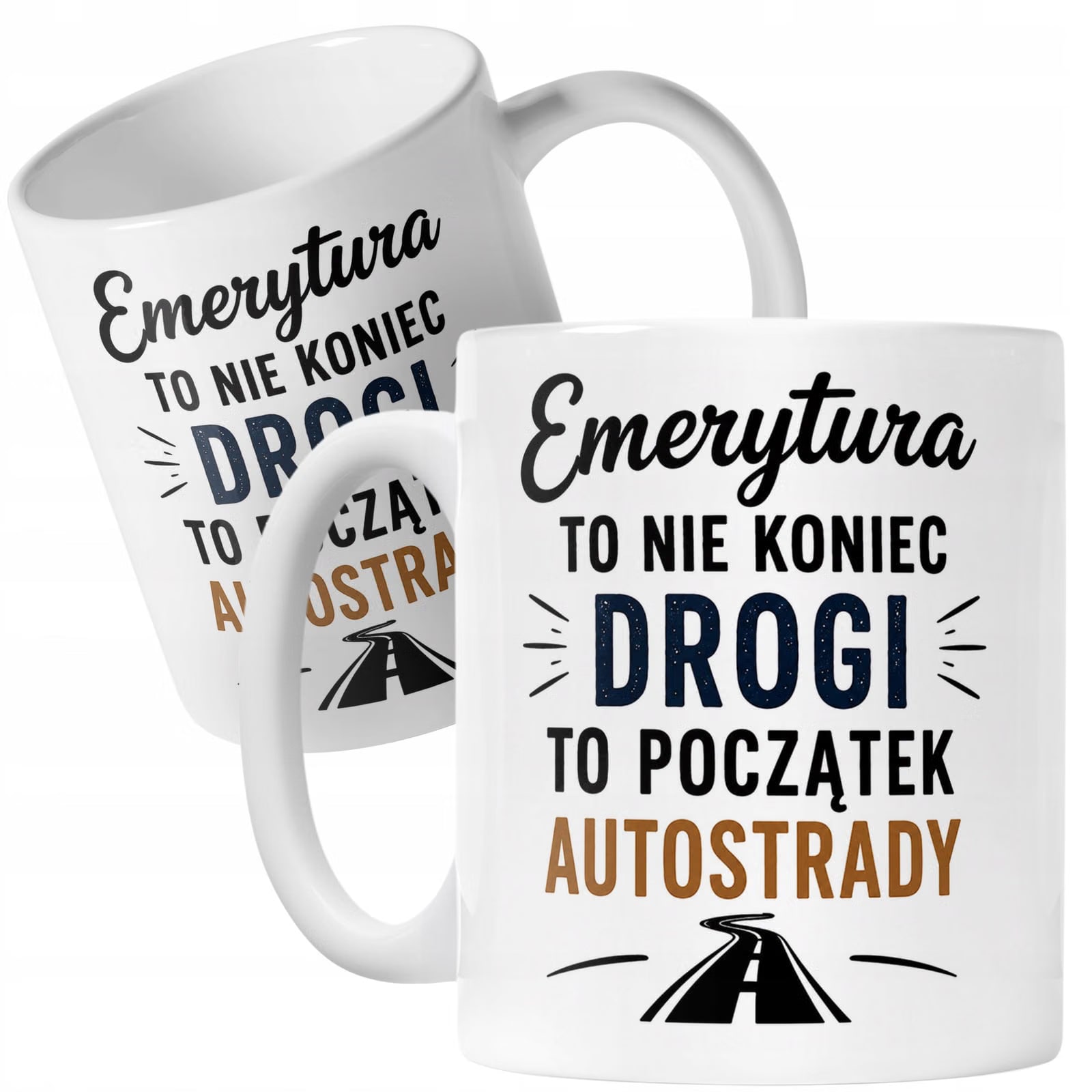 Biały Kubek z nadrukiem Emerytura Dla Emeryta Upominek Prezent