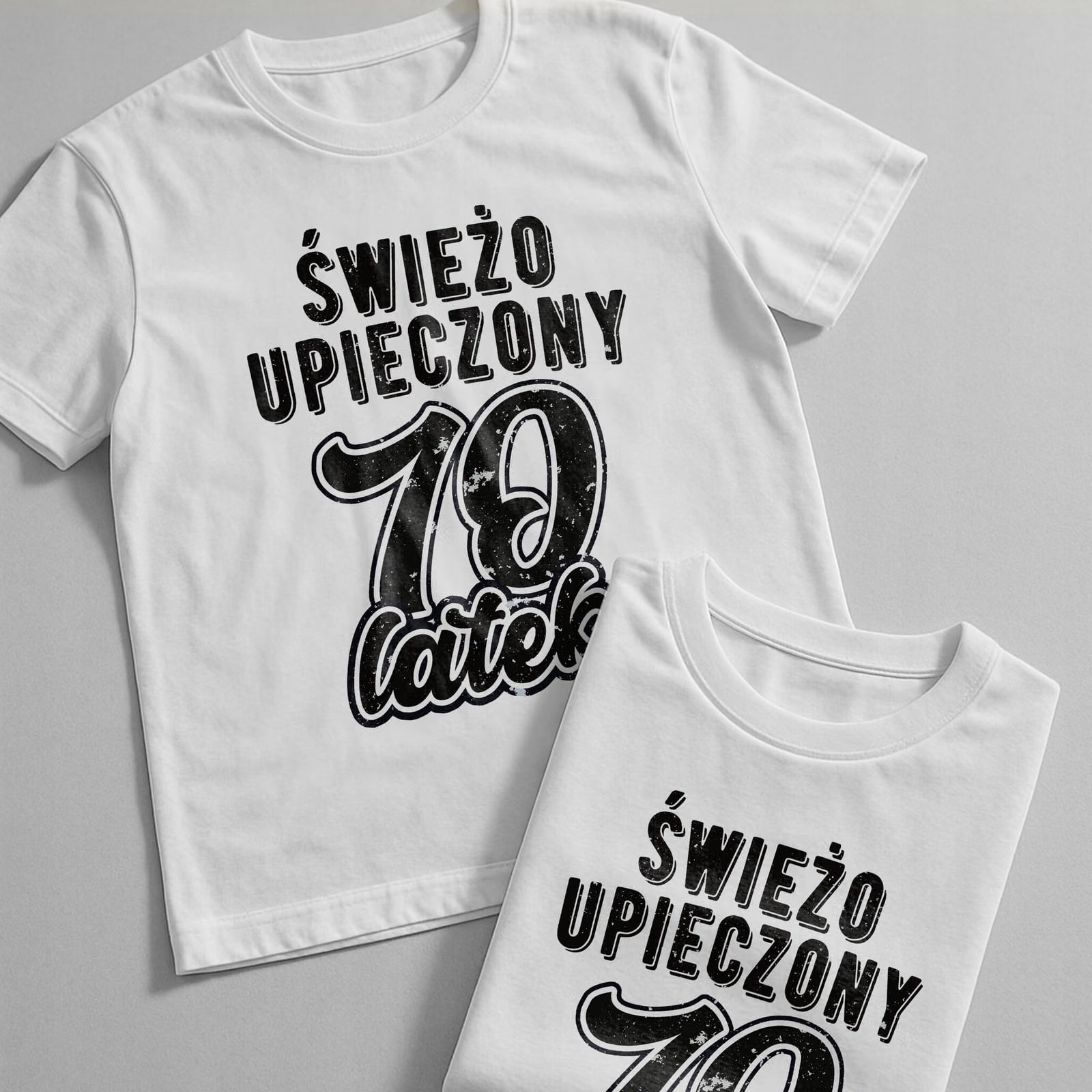 Koszulka biała męska Świeżo Upieczony 70 Urodziny Prezent