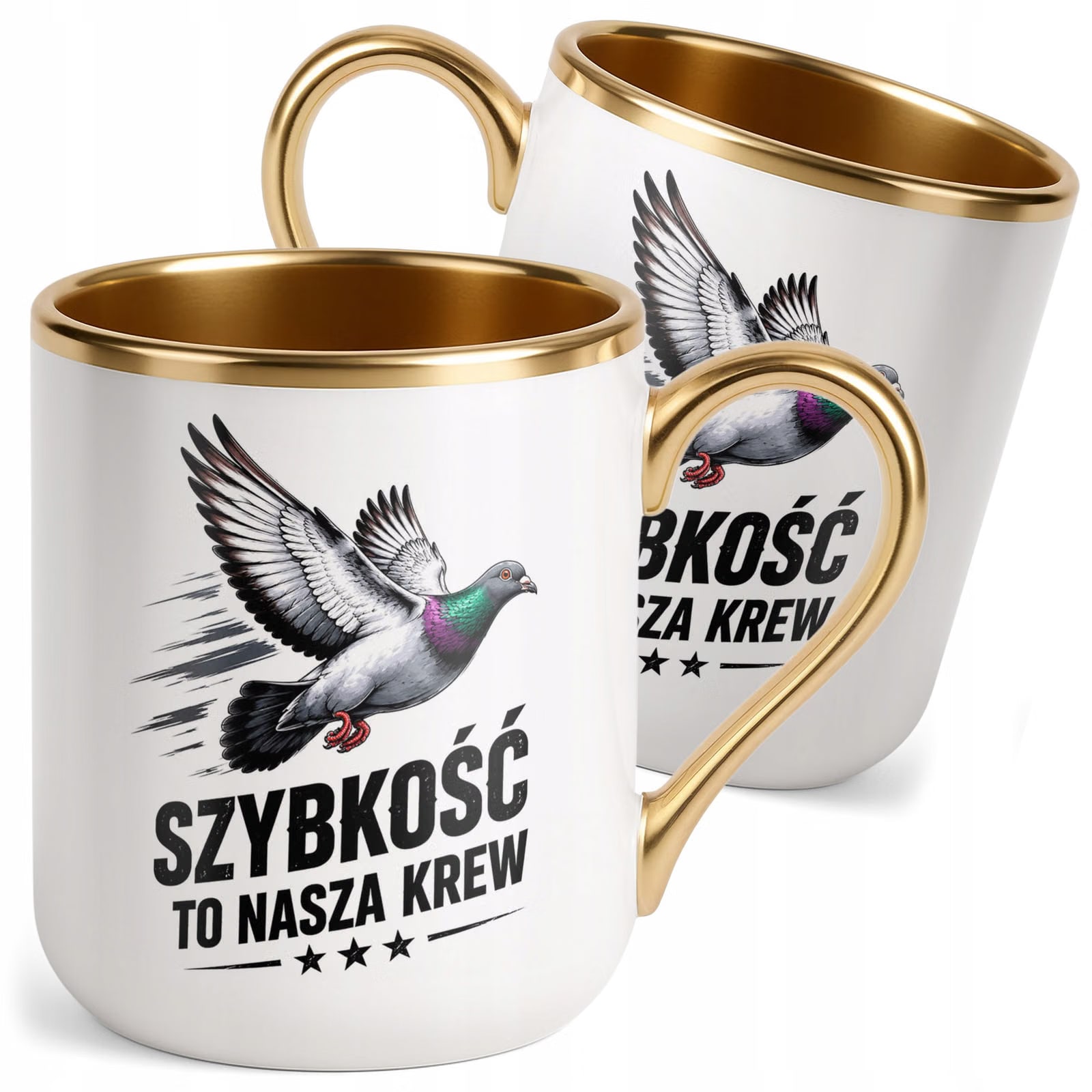 Kubek z nadrukiem Premium Złoty Dla Gołębiarza Hodowcy Gołębi Prezent