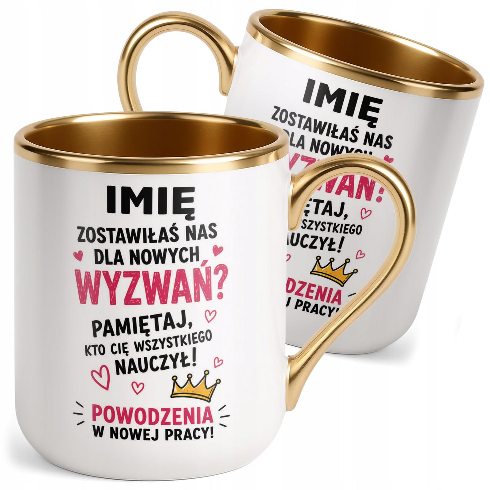 Kubek Personalizowany z nadrukiem Premium Złoty Odejście z Pracy