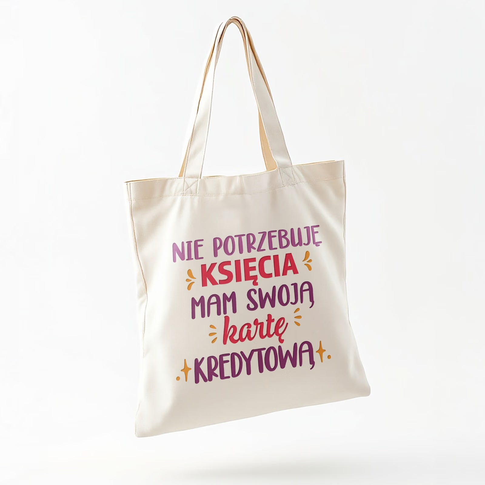 Torba bawełniana na zakupy prezent na Dzień Kobiet Nie Potrzebuje Księcia