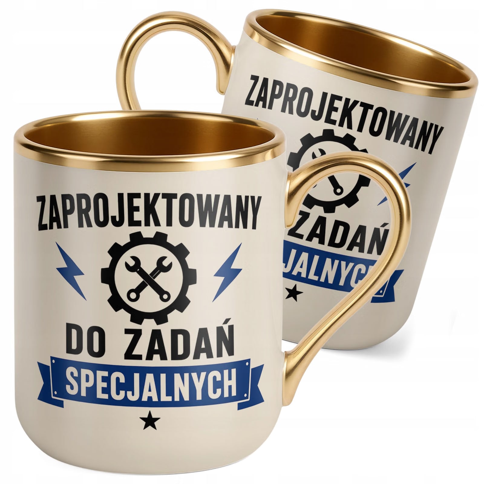 Kubek z nadrukiem Premium Złoty Ecru Dzień Chłopaka Mężczyzny Prezent