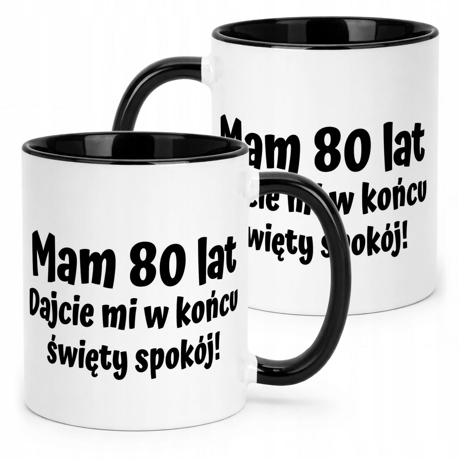 Kubek Czarny Mam 80 Lat Na Urodziny Prezent Upominek