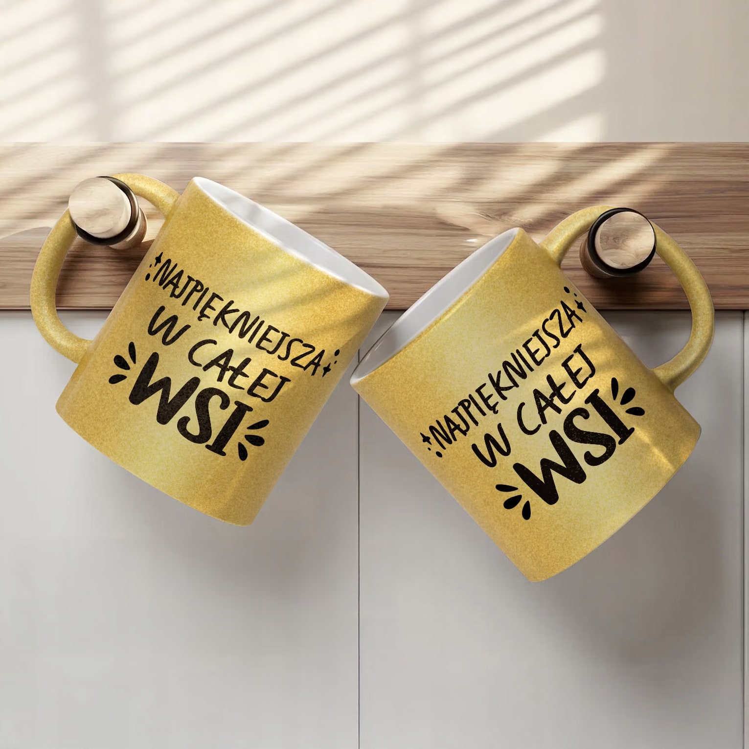 Złoty kubek brokatowy Dzień Kobiet Zabawny Prezent Upominek Dla Kobiety