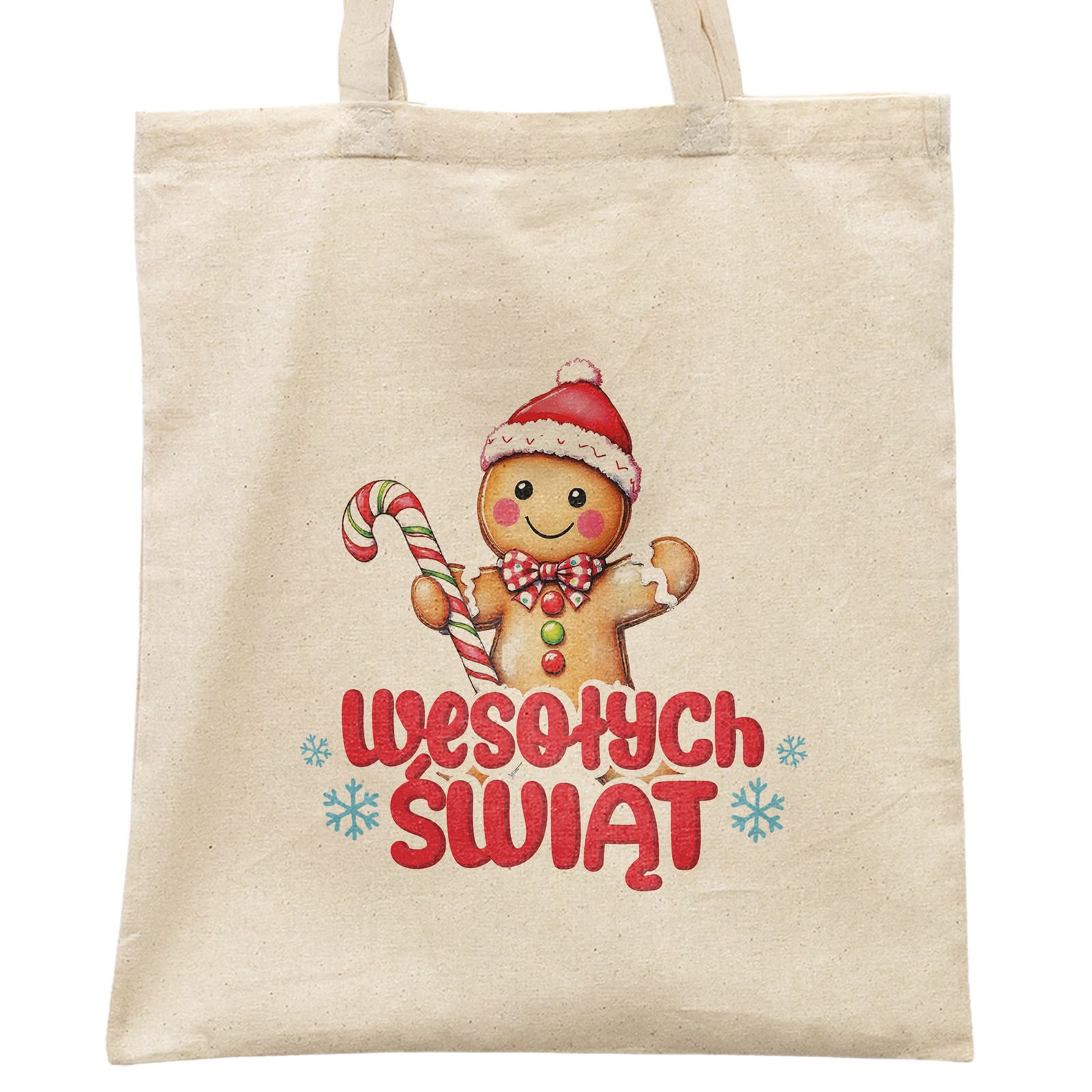 Torba shopper bawełniana świąteczna mikołajki z nadrukiem prezent