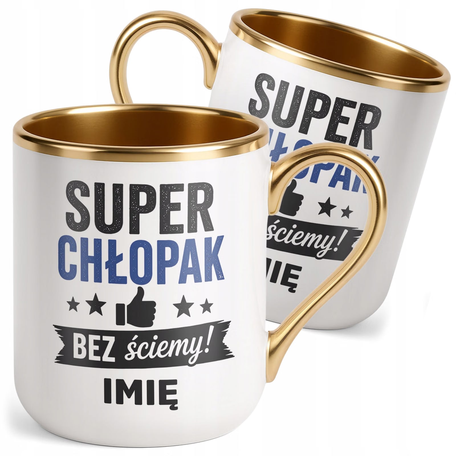 Kubek personalizowany z nadrukiem Premium Złoty Dzień Chłopaka