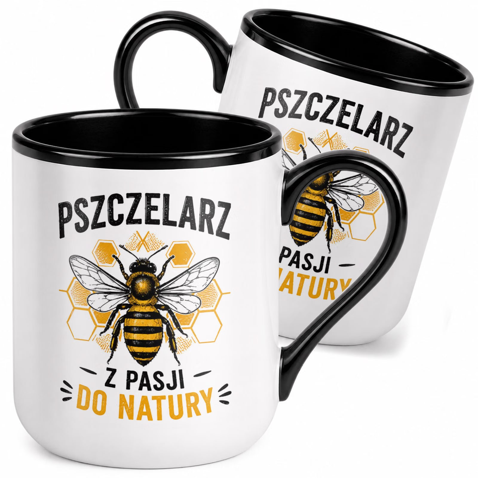 Kubek z nadrukiem Premium Czarny Dla Pszczelarza Szef Pasieki Prezent