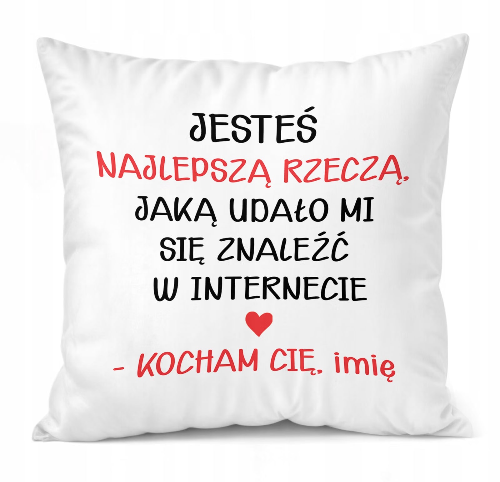 Zestaw Kubek + Poduszka 38×38 cm Walentynki Z imieniem Dla Pary Prezent