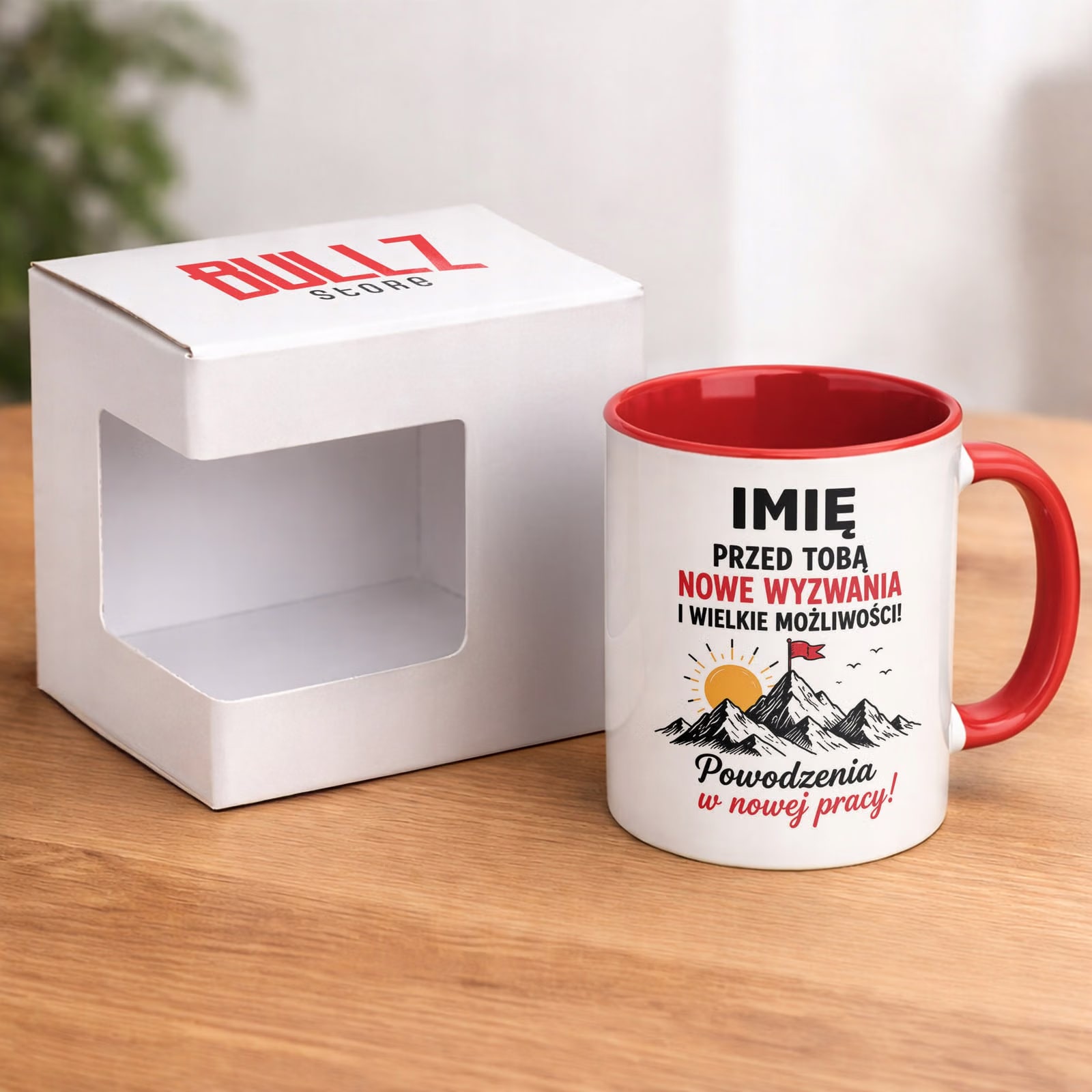 Kubek Czerwony Personalizowany z Nadrukiem Pożegnanie Odejście z Pracy