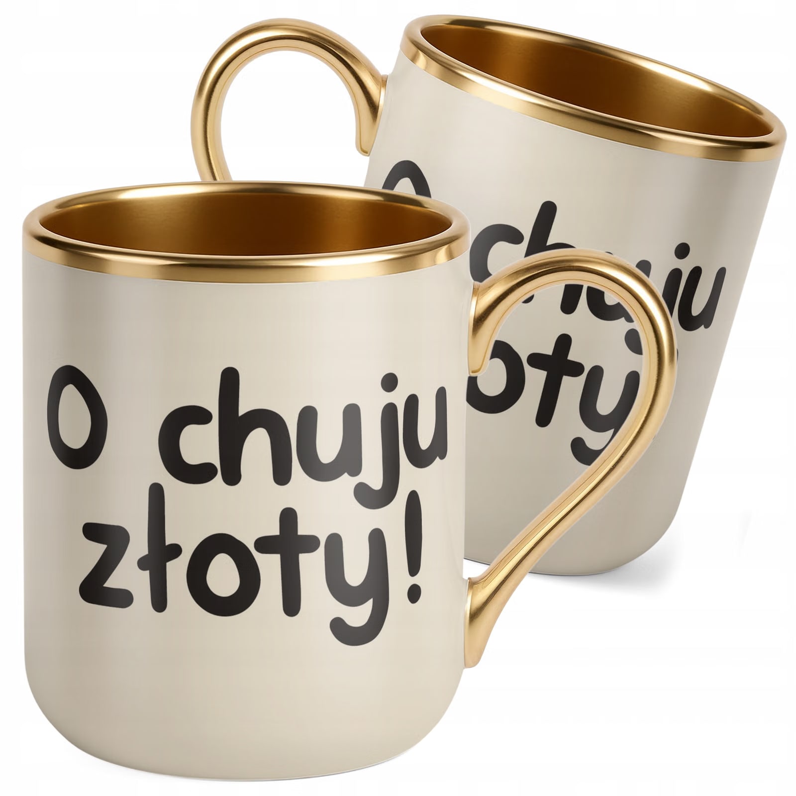 Kubek Premium Złoty Ecru O Ch**u Złoty Ecru Śmieszny Zabawny