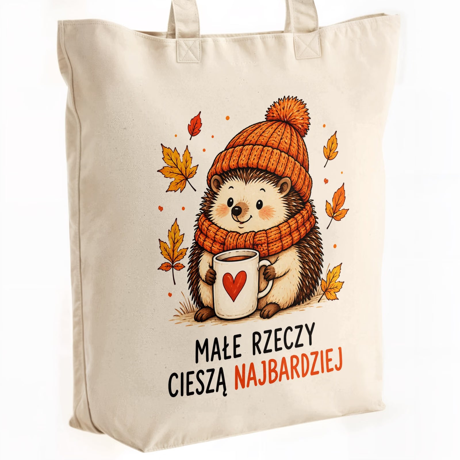 Torba shopper bawełniana premium jesień jesienna na zakupy z nadrukiem