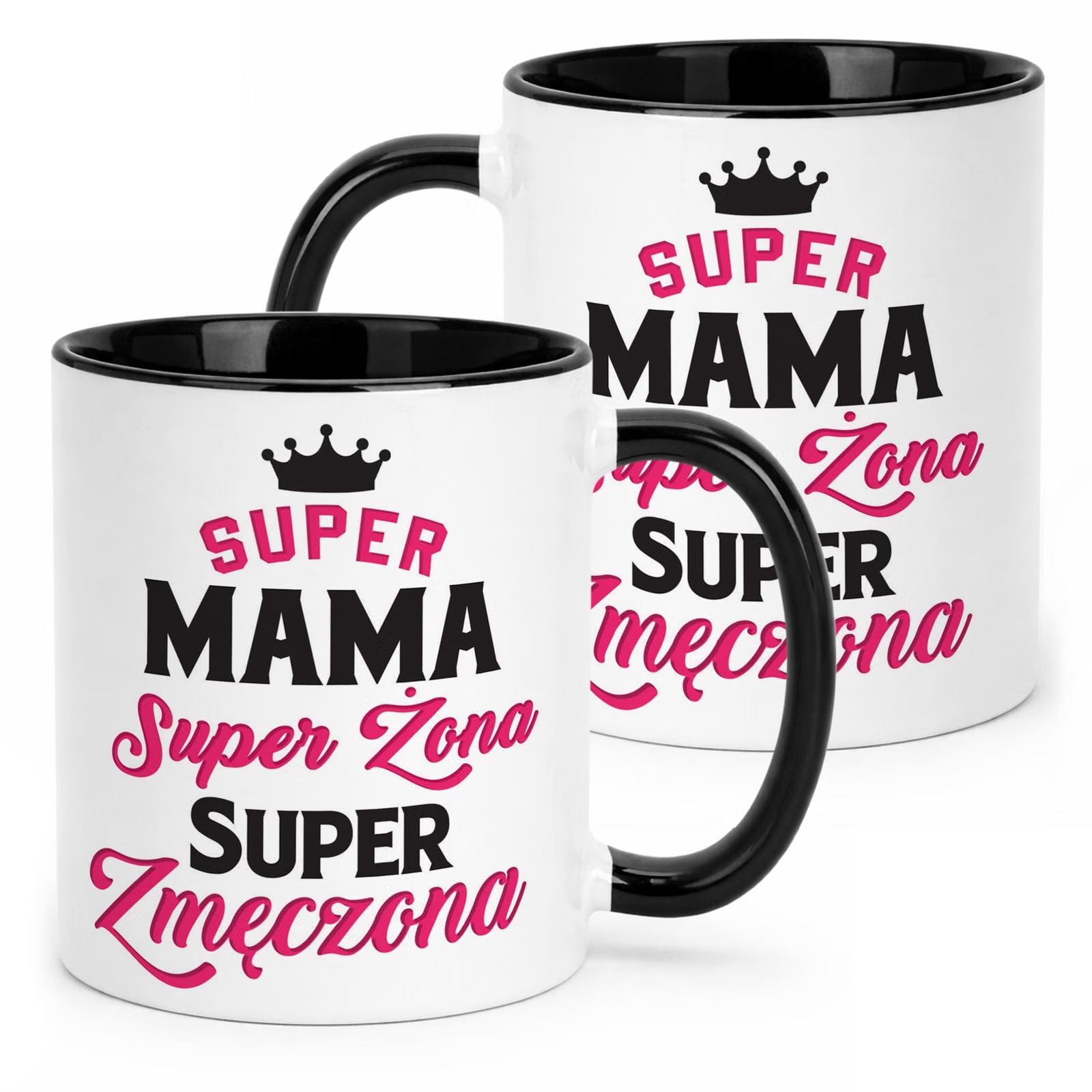 Kubek Czarny Dzień Matki Dla Mamy Prezent Super Mama Żona
