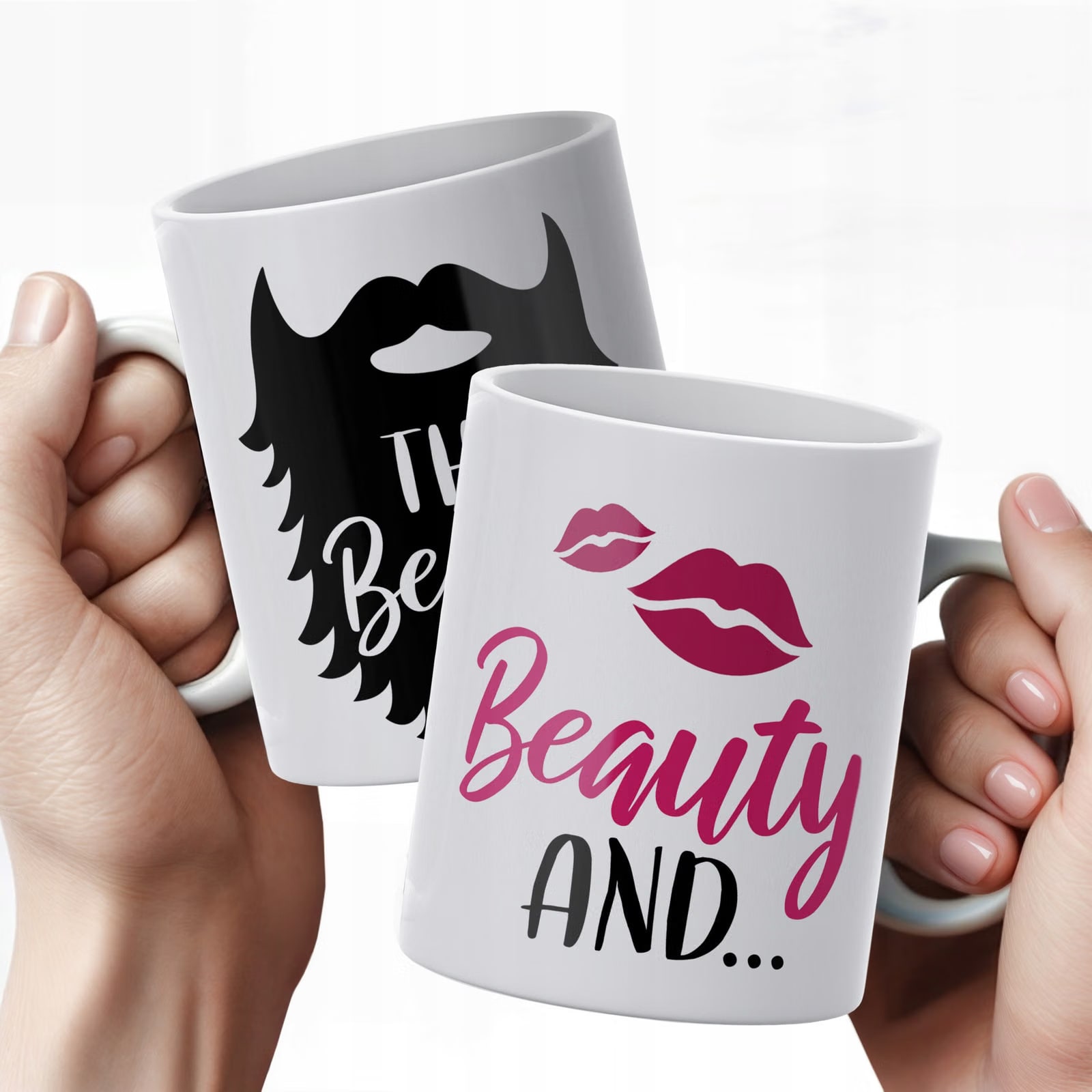 Zestaw kubków na Walentynki Beauty and The Beard Prezent Dla Pary Upominek