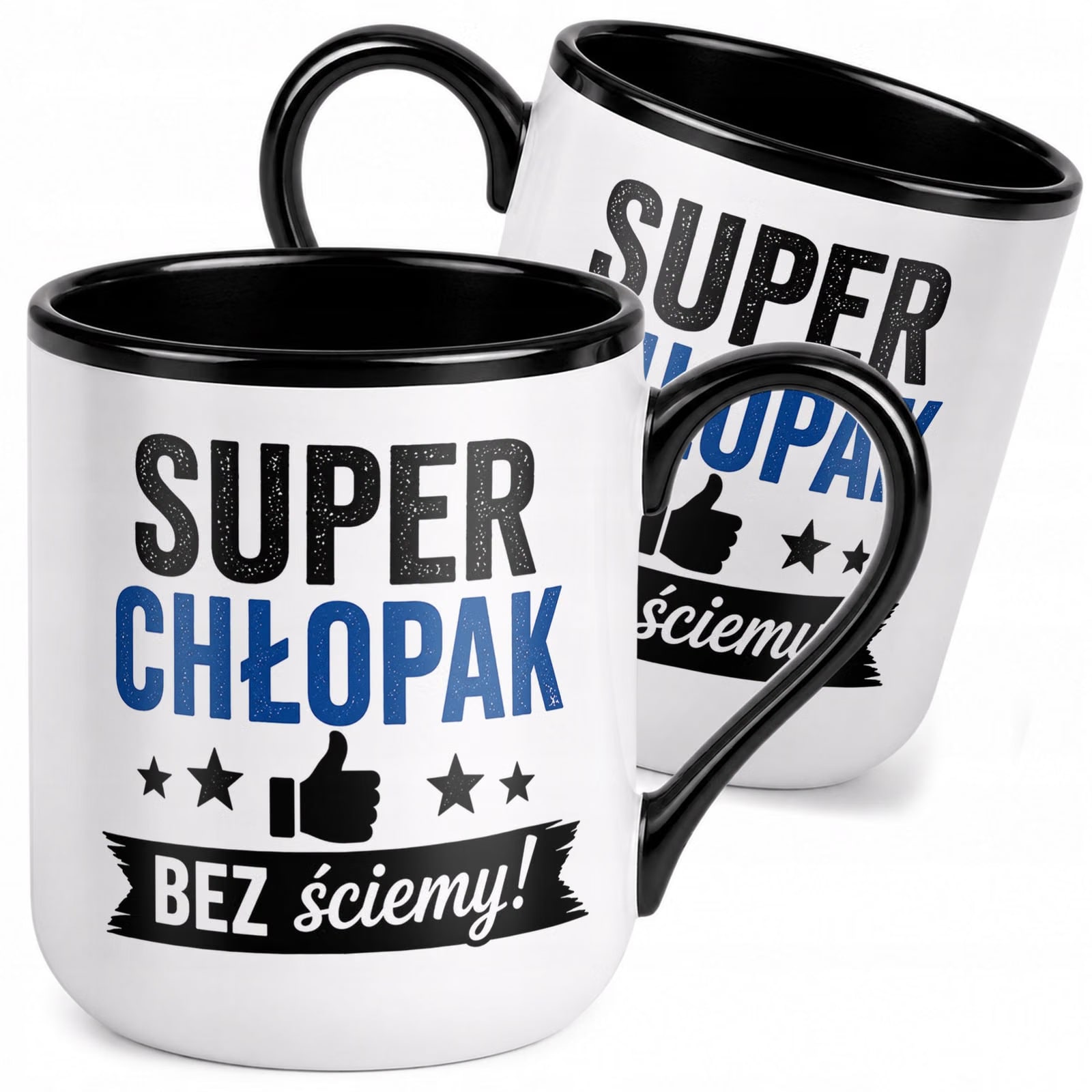 Kubek z nadrukiem Premium Czarny Dzień Chłopaka Dla Mężczyzny Prezent