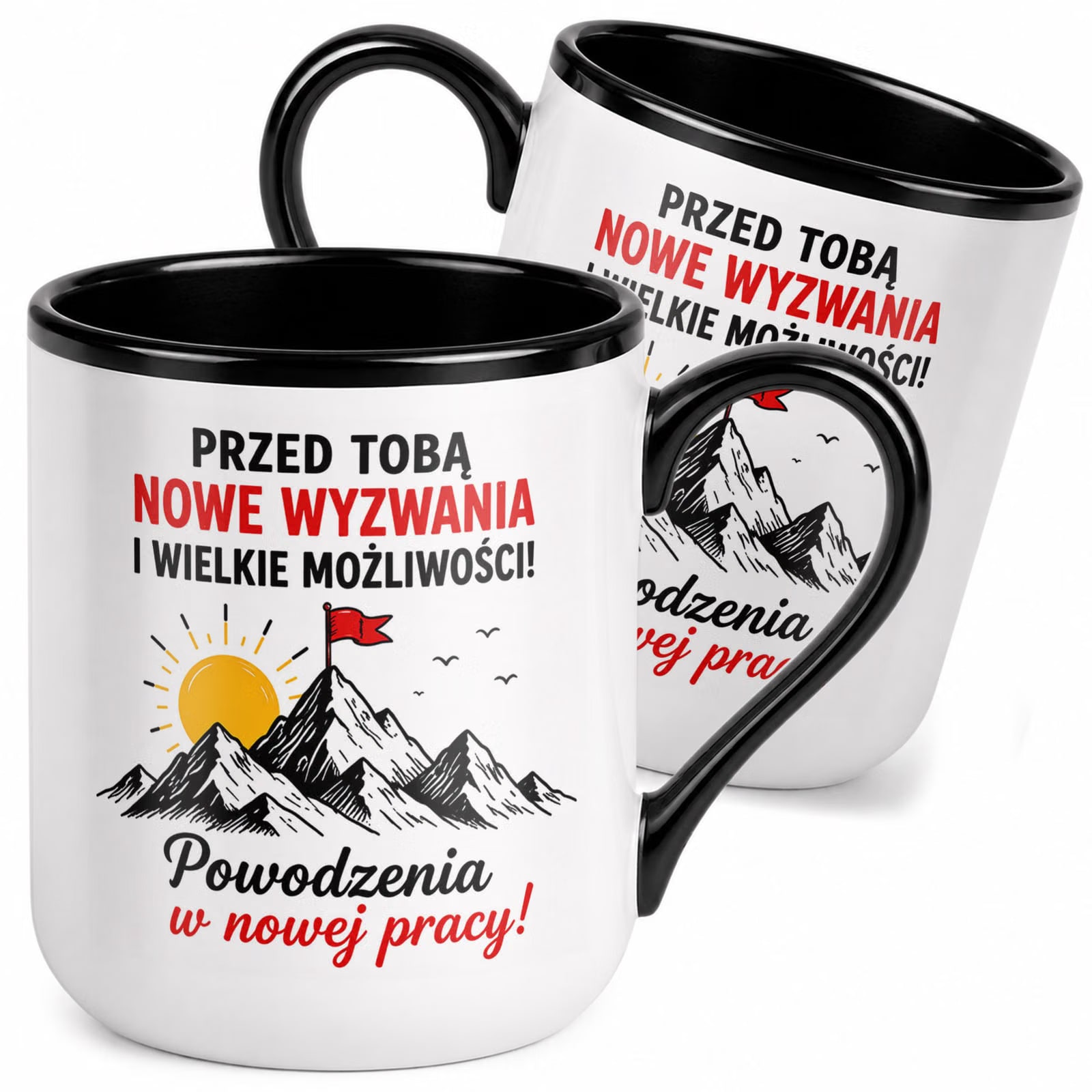 Kubek z nadrukiem Premium Czarny Pożegnanie Odejście z Pracy Prezent