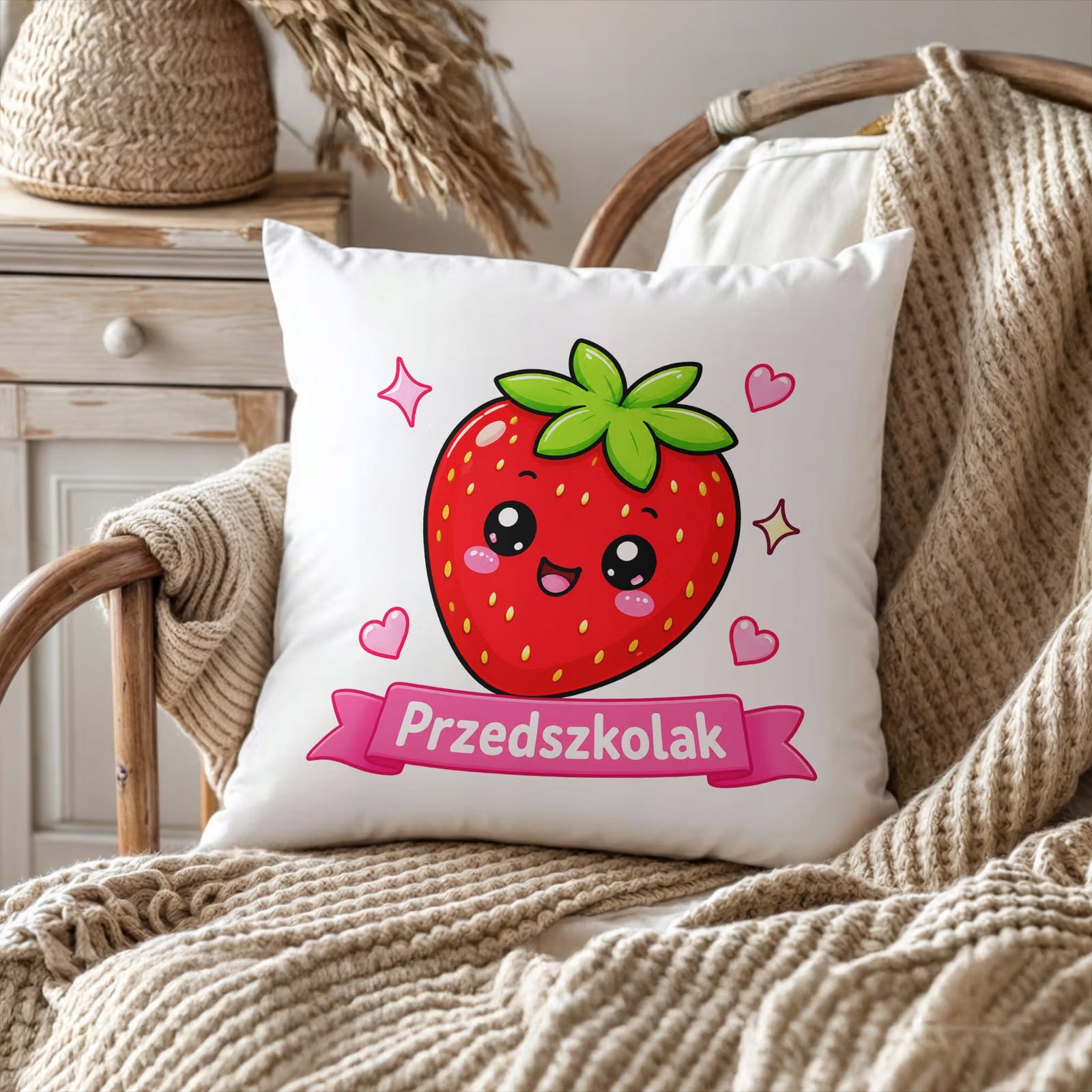 Poduszka Jasiek z nadrukiem 38x38cm Przedszkolak Dla Dzieci Prezent