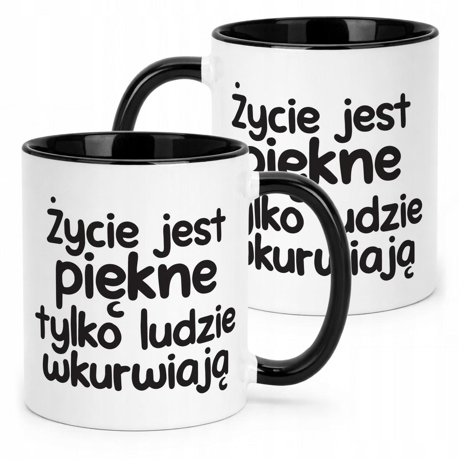 Kubek Czarny Życie Jest Piękne Śmieszny Zabawny Prezent