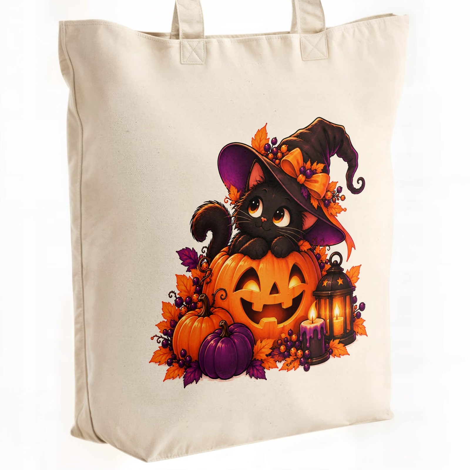 Torba shopper bawełniana premium halloween na zakupy z nadrukiem