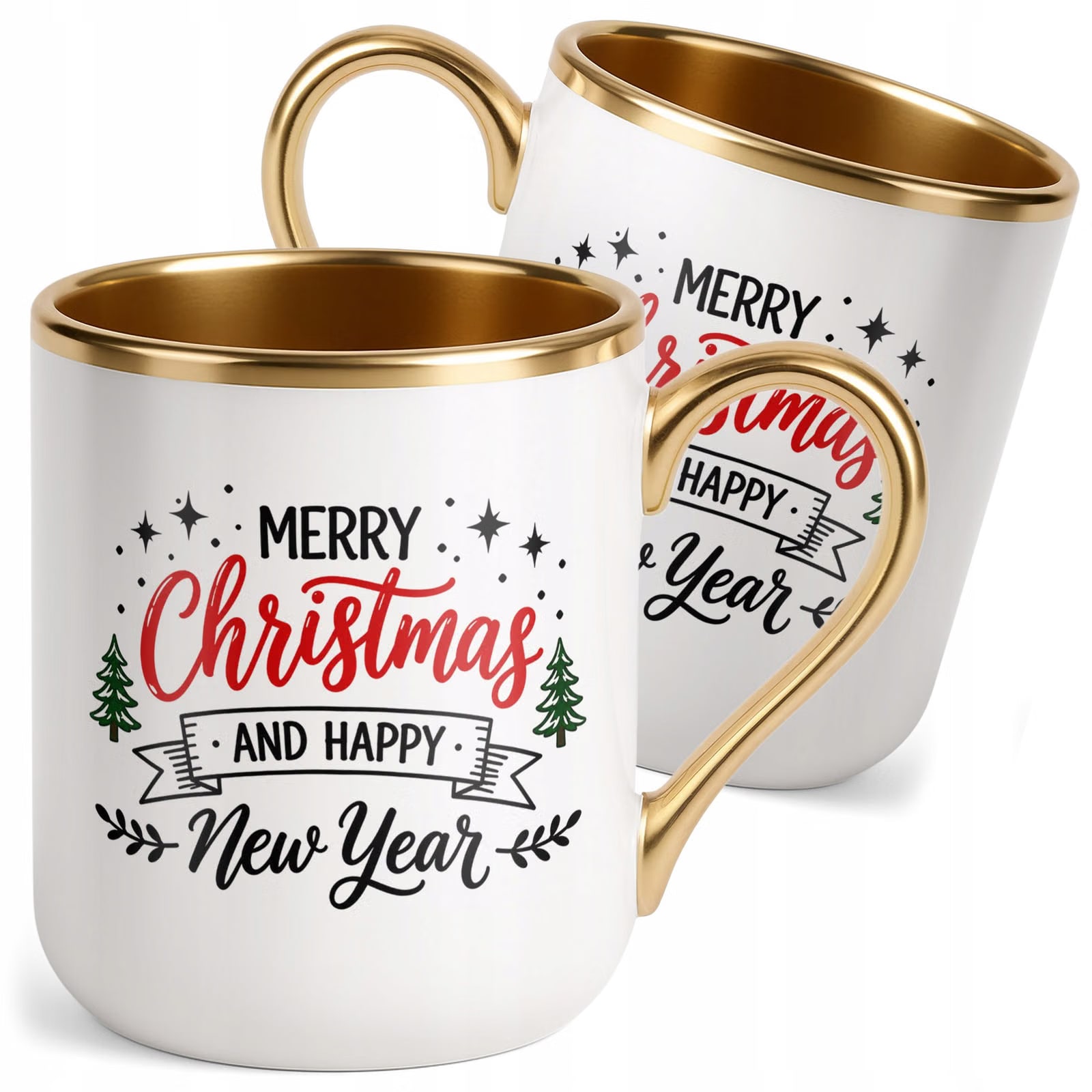 Kubek Premium Złoty Boże Narodzenie Mikołajki Merry Christmas Prezent