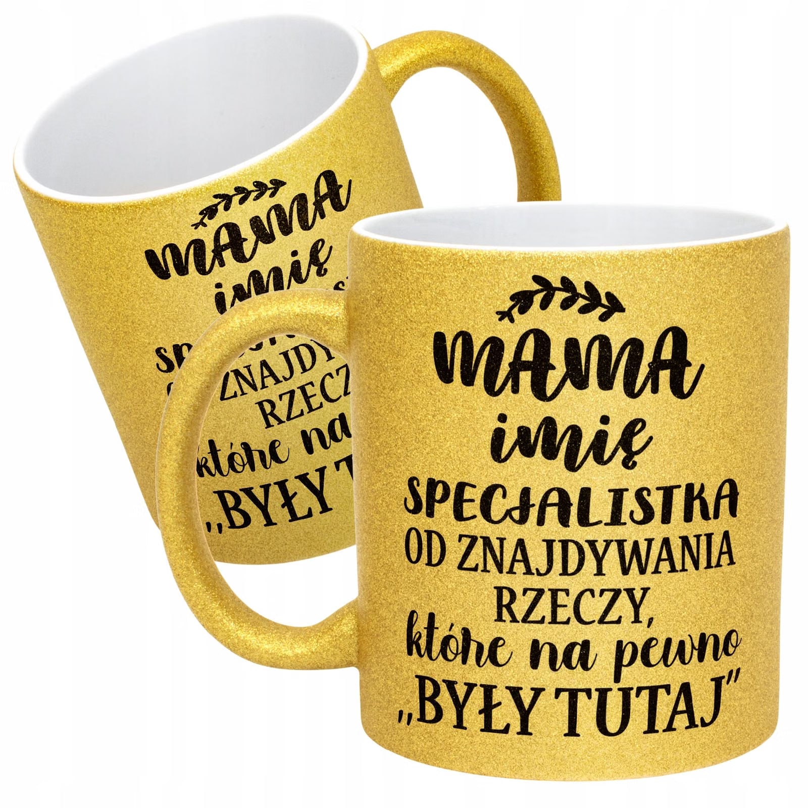 Złoty kubek brokatowy Personalizowany Dzień Matki Dla Mamy Prezent
