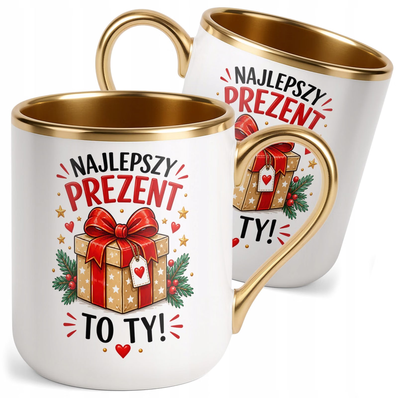 Kubek Premium Złoty Boże Narodzenie Mikołajki Najlepszy Prezent To Ty