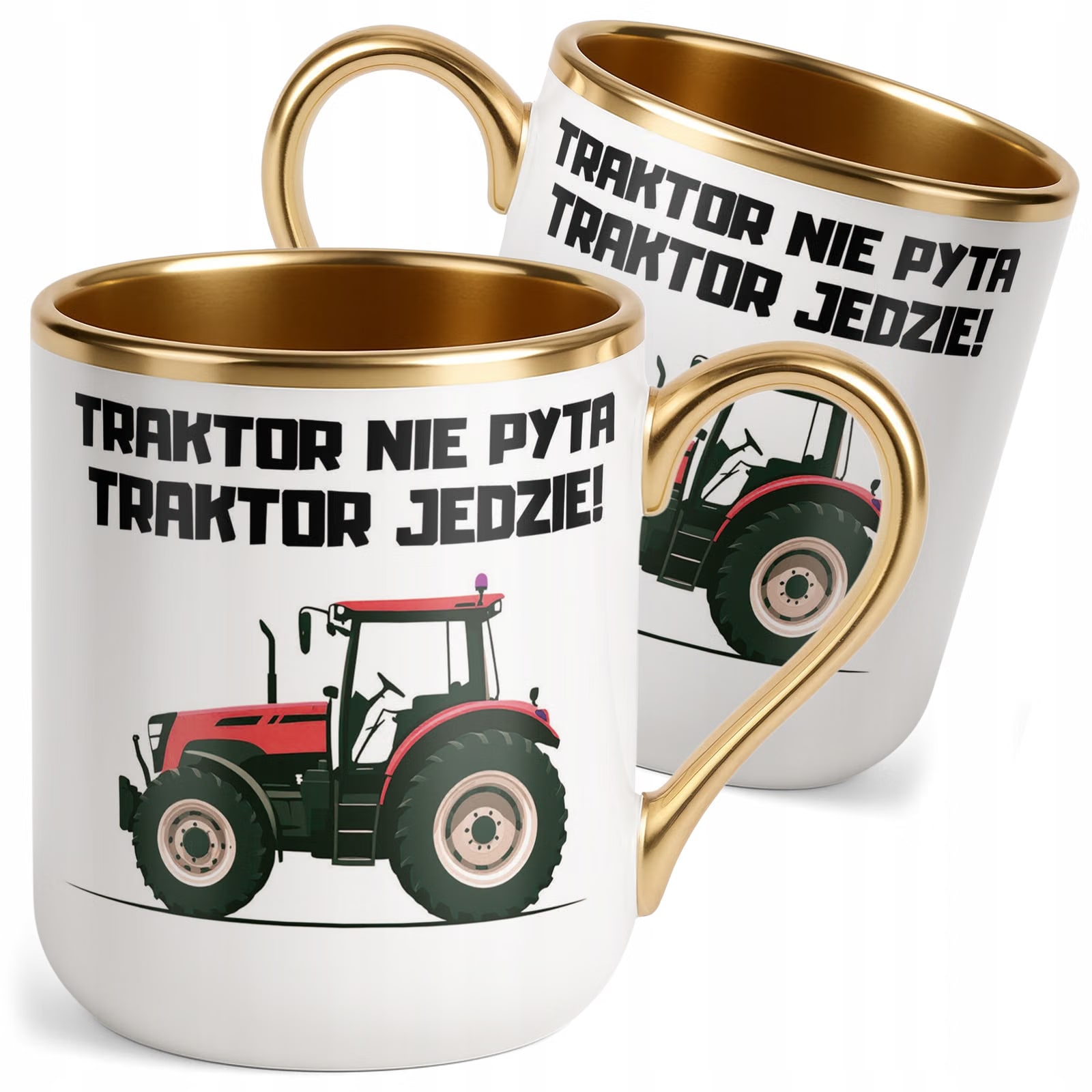 Kubek Premium Złoty Rolnik Dla Rolnika Traktor Zabawny Prezent