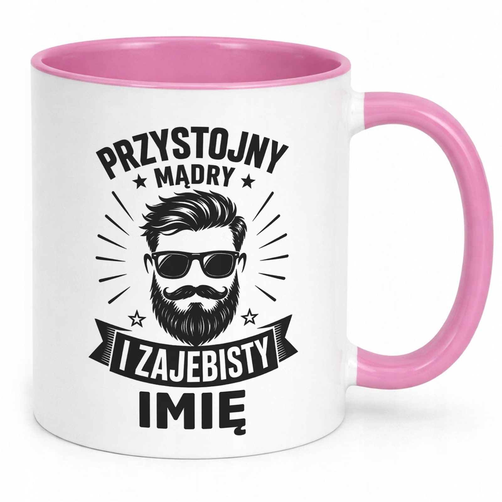 Różowy Kubek personalizowany z nadrukiem Dzień Chłopaka Mężczyzny Prezent