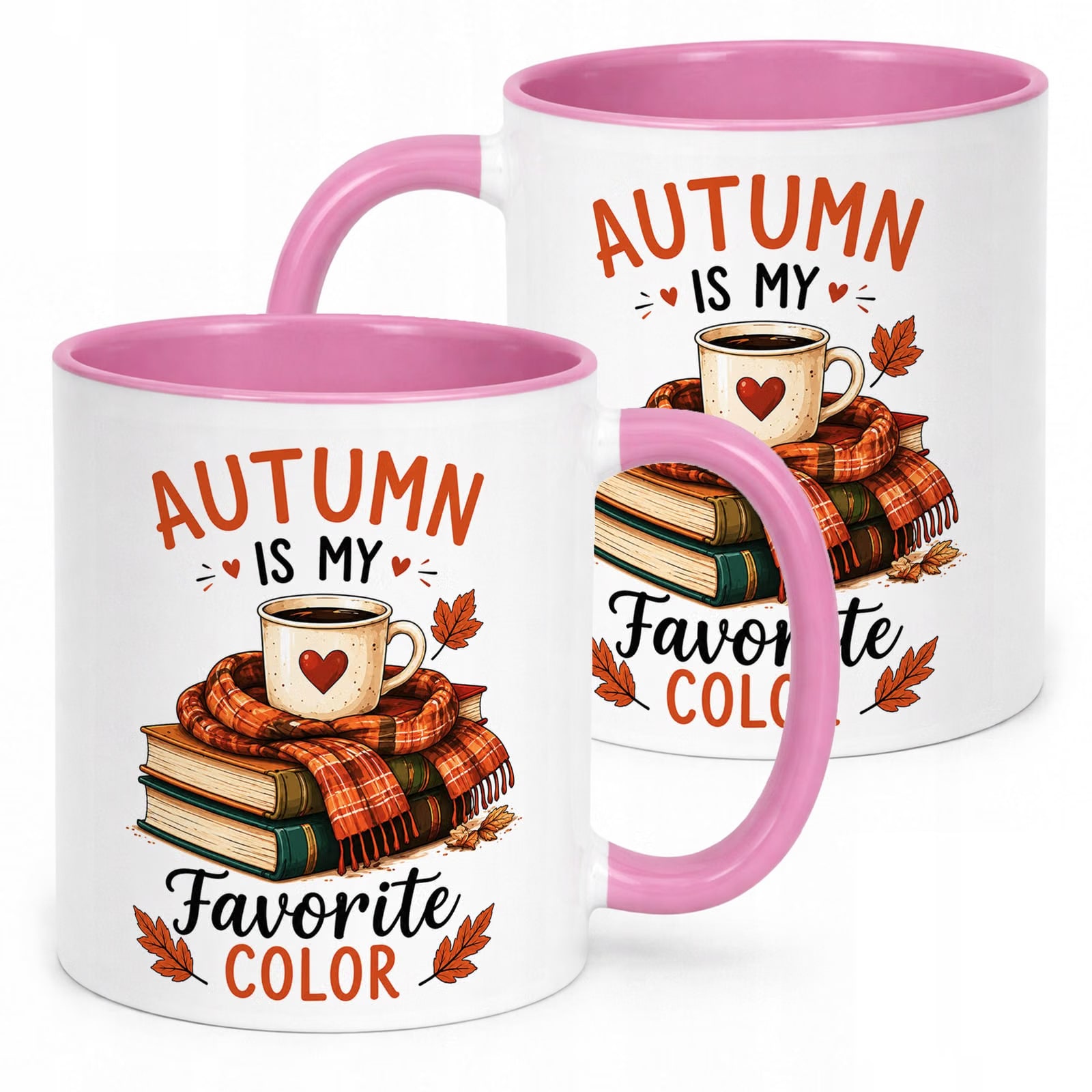 Różowy Kubek z nadrukiem Jesienny Jesień Autumn is my favourite color