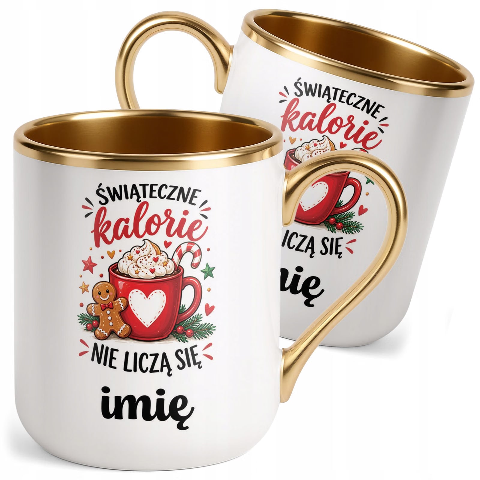 Kubek Personalizowany Premium Złoty Boże Narodzenie Święta Prezent