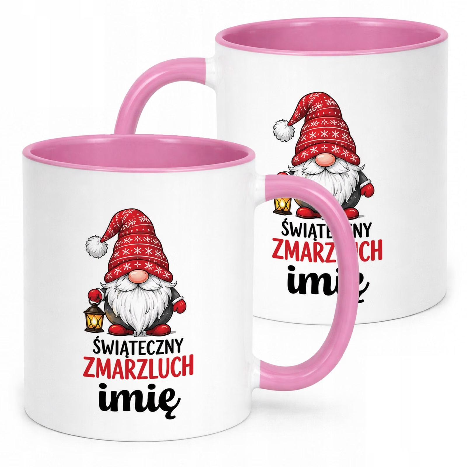 Kubek Różowy Personalizowany z Nadrukiem Boże Narodzenie Święta Prezent