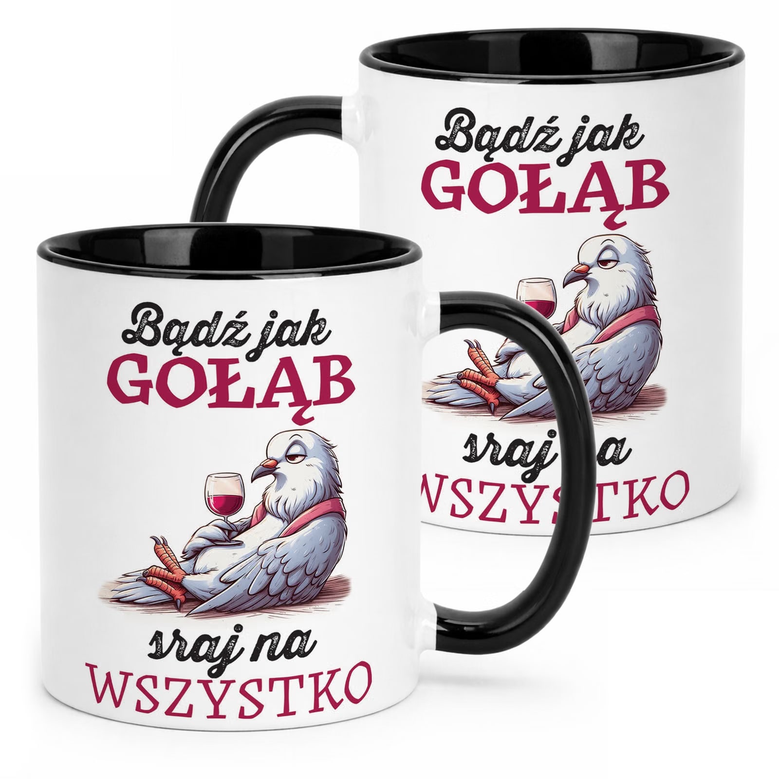 Kubek Czarny Dla Gołębiarzy Prezent Upominek Dla Hodowcy Gołębi