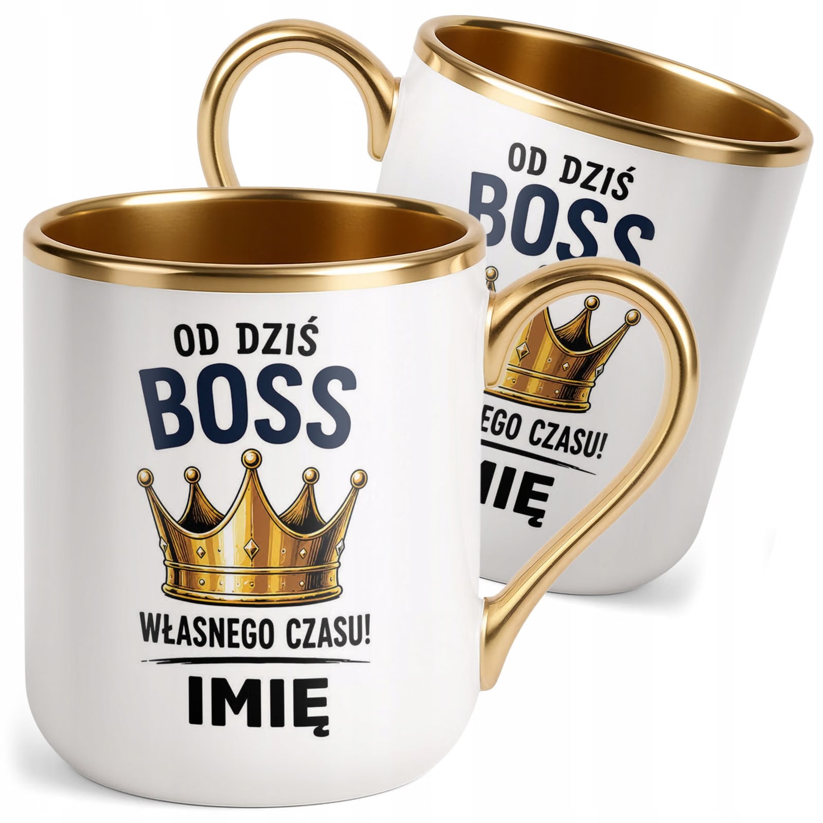 Kubek Personalizowany z nadrukiem Premium Złoty Emerytura Prezent