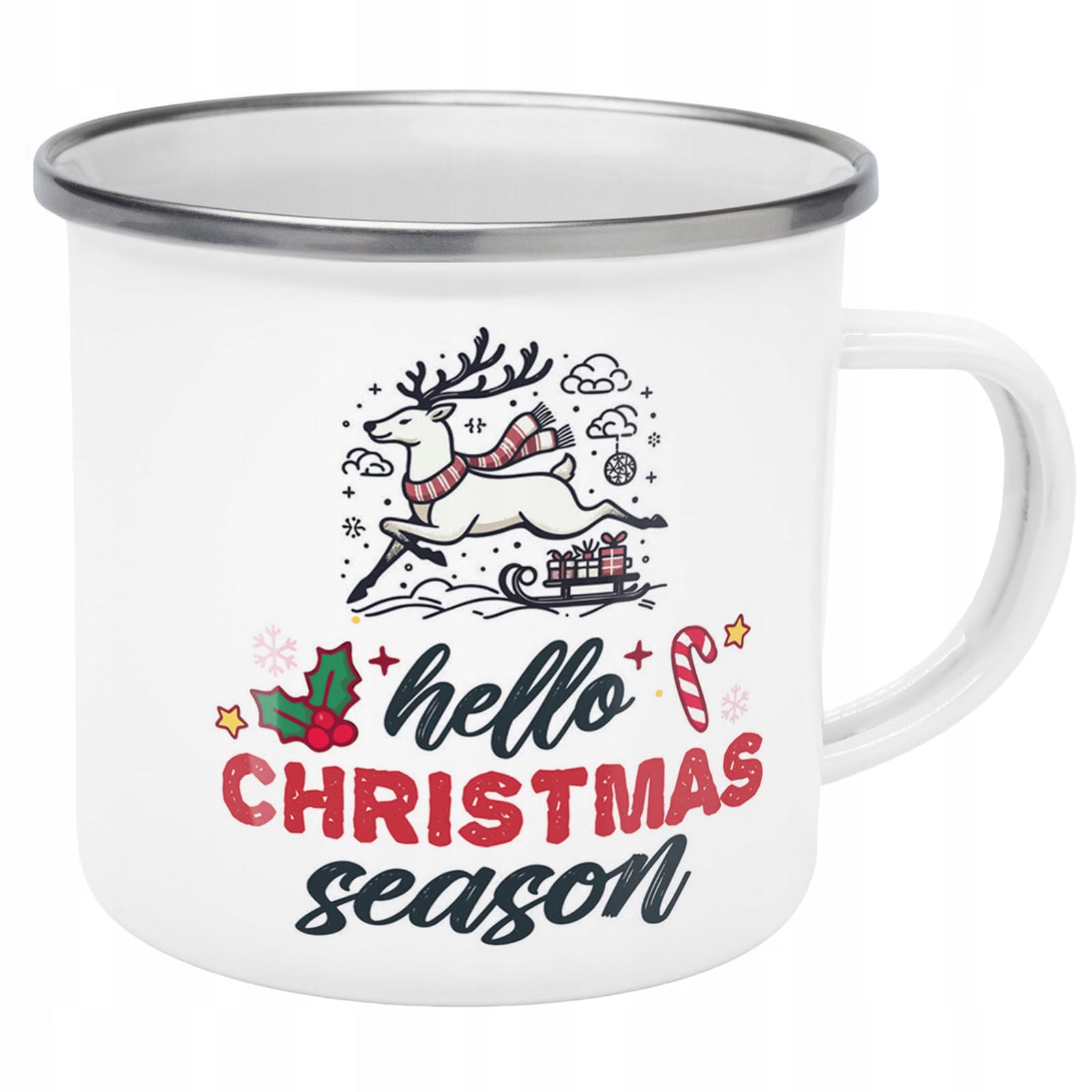 Kubek Emaliowany Boże Narodzenie Hello Christmas Season Prezent
